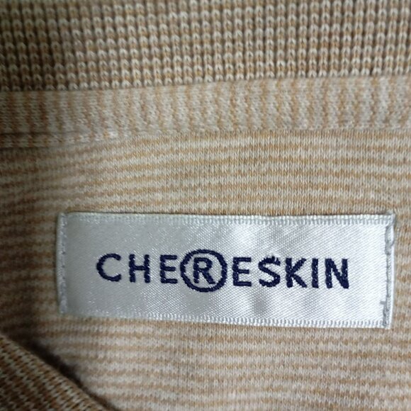 Che©reskin Mens Long Sleeve Polo Shirt Textured Khaki Button Collar Xxl - Picture 2 of 14